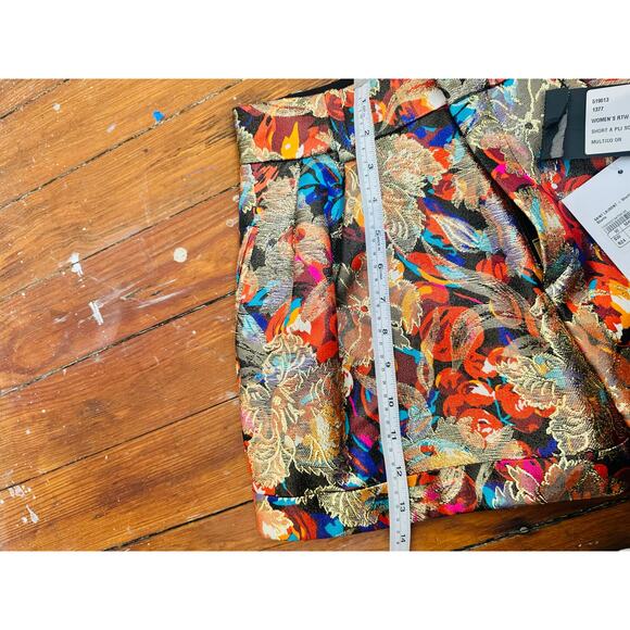 YVES SAINT LAURENT NEW Multicolor Floral Silk Blend Mini Shorts size FR 38 US M - Picture 16 of 16